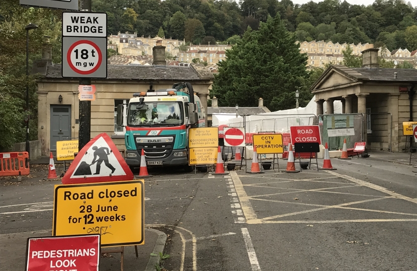 Roadworks in Bath