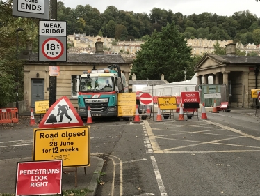 Roadworks in Bath