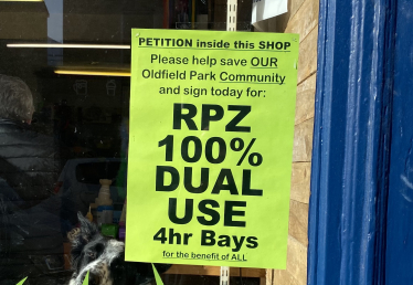 Window poster in Moorland Road Bath